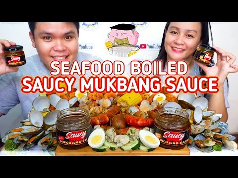 Seafood Boiled With Saucy Mukbang Sauce / Filipino Food Mukbang Pinoy Food Style Mukbang Philippines