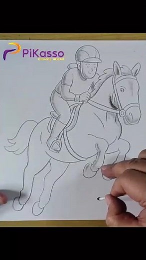 Shading Techniques for Drawing a Horse and Rider Easy in Less Than One Minutes