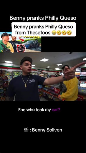 Benny pranks Philly Queso from Thesefoos 😭🤣🤣🤣#bennysoliven #phillyqueso #thesefoos #fyp #foryoupage