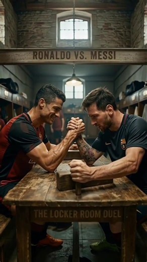 Ronaldo vs Messi Arm Wrestling 😱 #shorts #ronaldo #messi