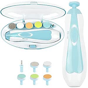 BumbleBee Baby Nail Trimmer Electric with LED Light, Safe Baby Nail File, Replacement Pads (Metal, Battery Powered), Ideal for Newborn, Toddler, Adults Toes and Fingernails