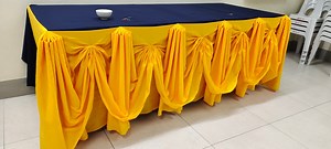 Accordion pleats with butterfly design basic table skirting tutorial full video tutorial #TableSkirting #triplepleats #tutorial #butterflydesign #flowerfolddesign @topfans | Vins avenue