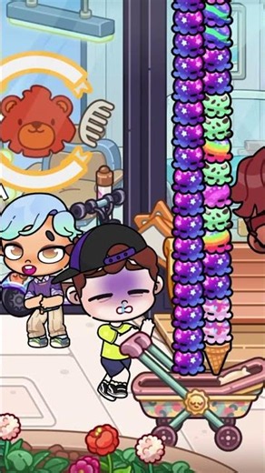 How i walk with the LARGEST GALAXY ICE CREAM throught Avatar City 😱 #avatarworld
