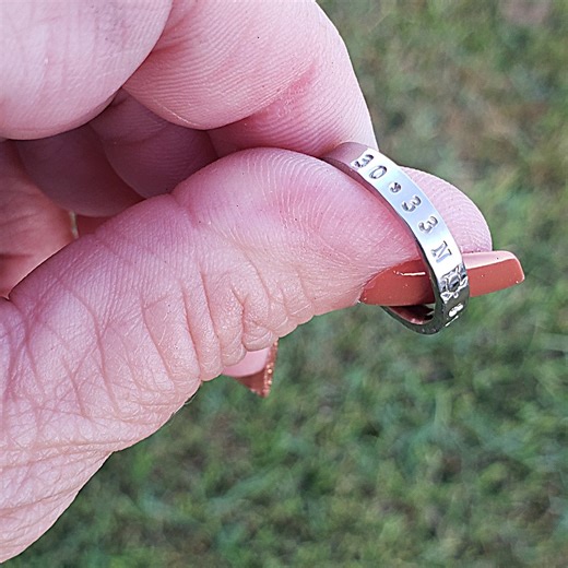 Personalized Coordinate Ring: Hand Stamped Stainless Steel Location Ring - Etsy