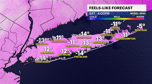 Long Island forecast: Extreme cold and wind tonight & snow showers today