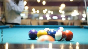 Pool Spread On Billiards Table. An opening spread on a pool table