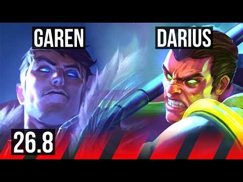 GAREN vs DARIUS (TOP) | Good KDA: 14/1/5 | NA Master | 26.8
