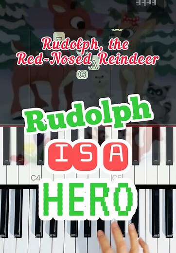 Rudolph The Red-Nosed Reindeer Easy Piano Tutorial