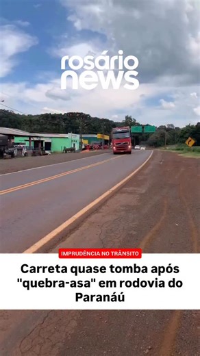 ROSARIO NEWS on Instagram: "Um vídeo registrado na PR 466, em Manoel Ribas-PR, está repercutindo nas redes sociais. O vídeo gravado nessa semana e divulgado no perfil de José Augusto Balestra mostra um caminhoneiro fazendo uma manobra perigosa chamada “Quebra Asa” com o caminhão. Para fazer a ação, o motorista invade a contramão e o veículo quase tomba na rodovia. No momento da gravação, um carro estava vindo no sentido contrário. Apesar do susto, o caminhão não tombou na rodovia e
