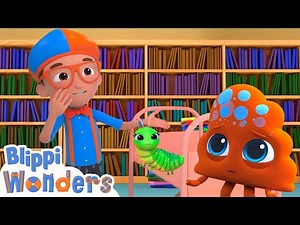 Quiet In The Library!📖Blippi Wonders📖Moonbug Kids📖Learning Corner