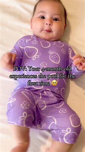 Our 4 Month Old’s First Time in the Pool 💙 | Family Vlog