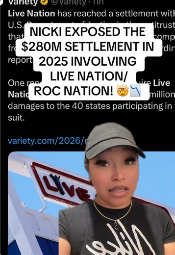 They tried to gaslight her, but the dates don’t lie. 💅 Nicki exposed the Live Nation / Roc Nation connection in 2025, and now in March 2026, the DOJ is settling for $280 MILLION. Who’s