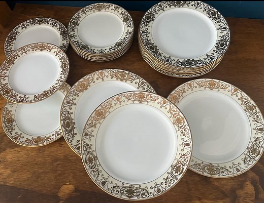 Noritake Hand Painted Gold China Set of 16 Vintage Dinner & Salad Plates - Etsy