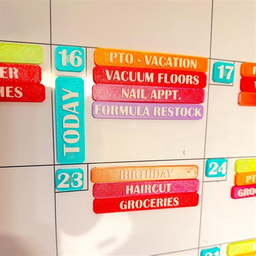 3D Whiteboard Calendar Magnets | Custom Planner Labels for 24x36 Boards | Reusable Magnetic Task Tiles - Etsy