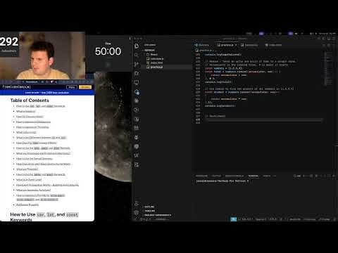 Preparing for a Fullstack Interview! Come study with me! Pomodoro 50/10