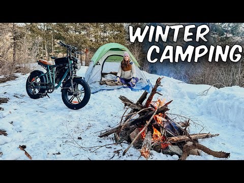 First Time Winter Camping... With Our ENGWE M20 Ebikes!?