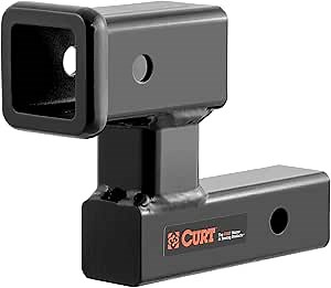 CURT 45794 Raised Trailer Hitch Extender, Fits 2-Inch Receiver, Extends 5-1/4", 4-1/4-In Rise