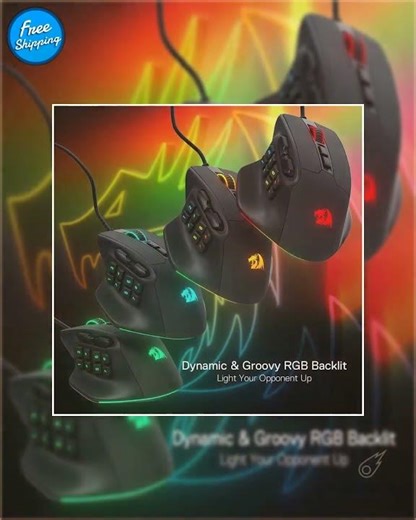 Redragon M811 Aatrox MMO Gaming Mouse, 15 Programmable Buttons Wired RGB Gamer Mouse w/ Ergonomic...
