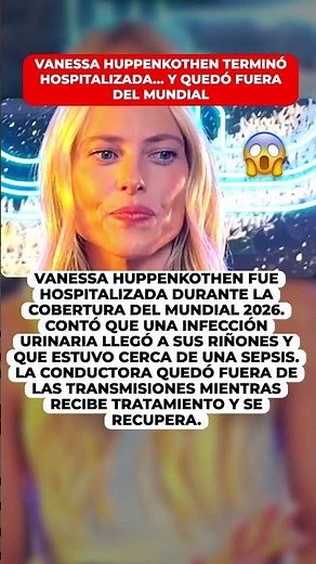 Vanessa Huppenkothen fue hospitalizada y quedó fuera del Mundial 2026