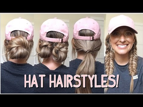 4 EASY HAIRSTYLES TO WEAR WITH HATS! MEDIUM & LONG HAIRSTYLES!