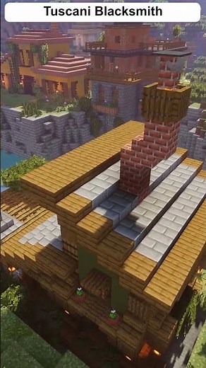 Minecraft Tuscany Blacksmith Build | Italian Forge Build #shorts