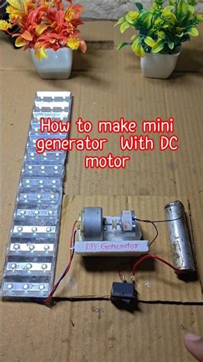 DIY Mini generator with DC motor 12v LED light #shorts #diygenerator #diy #freeenergy