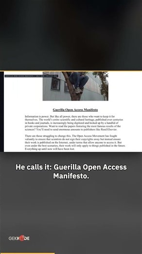 "Information Is Power" — The Manifesto That Followed Him