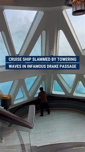 ROCK THE BOAT: A cruise ship was struck by towering waves during its journey through the Drake Passage, known for its rough and unpredictable currents. | Fox News