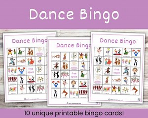 Dance Bingo, Dance Bingo Game, Dancing Bingo, Bingo Game for Dancers, Printable Dance Activities, Printable Games - Etsy Australia