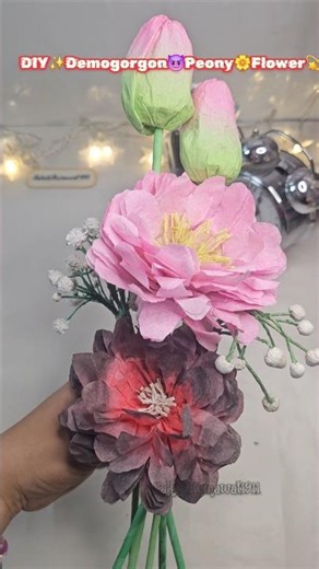 If Demogorgon was a Peony Flower | How to make peony #diy #craft #strangerthings #demogorgon #shorts