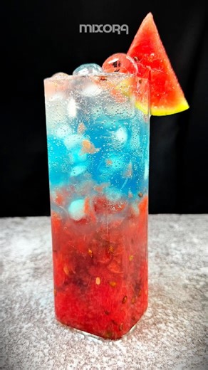 How to Make a Layered Watermelon Blue Mocktail 🍉🌊 | Mixora ASMR