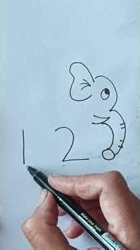 how to draw beautiful and easy elephant 🐘with 123#drawingtutorial #easyart