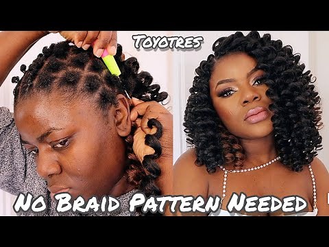 No Cornrow Crochet Braids Rubber Band Method | Short 4c Hair | Toyotress | Dilias Empire.