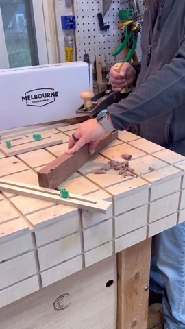 My bench top clamping solution using the MicroJig dovetail clamps #workbench #woodshop #woodworking