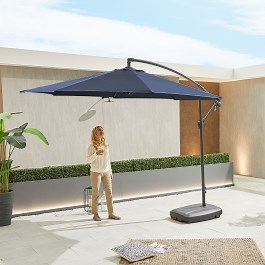 Barbados 3.0m Round Aluminium Cantilever Parasol – Grey Frame