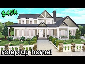 45k Realistic Bloxburg Roleplay House Build: 2 Story Exterior Tutorial *WITH VOICE*