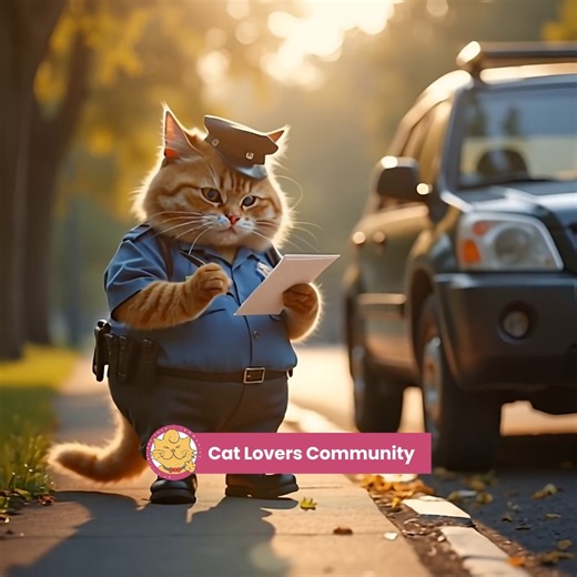 282K views · 14K reactions | Get ready for pawsome action as the cutest police squad in town—our purrfect police cats—hit the streets to "Serve and Purrtect"! Armed with tiny badges, fluffy tails, and a nose for trouble, these whiskered warriors patrol their territory, making sure all the fishy business is kept at bay. #funnycats #catvideos #viralcats #aicats #catloverscommunity #vidustudio | Cat Lovers Community | Facebook