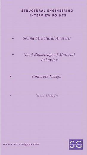 Structural Engineering Interview Points