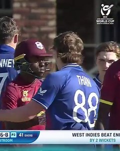 156K views · 1.9K reactions | Nerves of steel  Nathan Edward hoists Farhan Ahmed for four to complete a close win for West Indies 勞 #U19WorldCup | ICC - International Cricket Council | Facebook