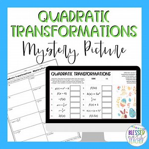 Quadratic Transformations Digital Activity and Worksheet - Easter - Algebra 1