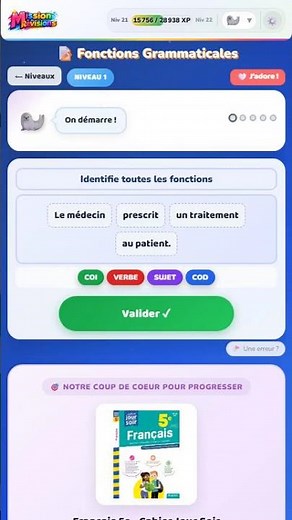 Fonctions Grammaticales - Jeu éducatif gratuit | Mission Révisions