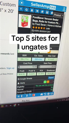 Top 5 sites for ungating on Amazon! #amazon #amazonfba #amazonseller #onlinearbitrage #amazonwhosale