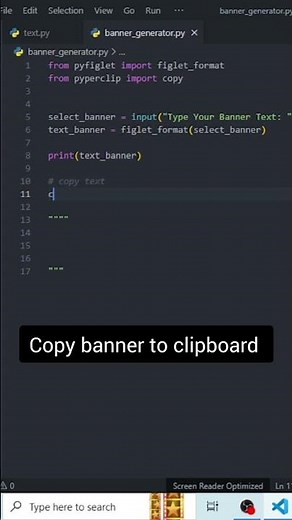 Create ASCII art text banners in python | python mini project