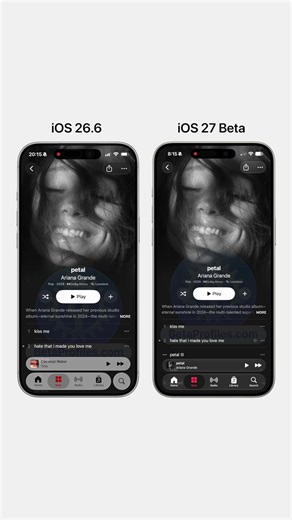 iOS 27 no longer fades content when switching tabs. #ios #ios27 #apple #iphone #fyp