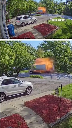 Massive truck explosion rocks suburban Chicago neighborhood, injuring driver #shorts #us #news #cam