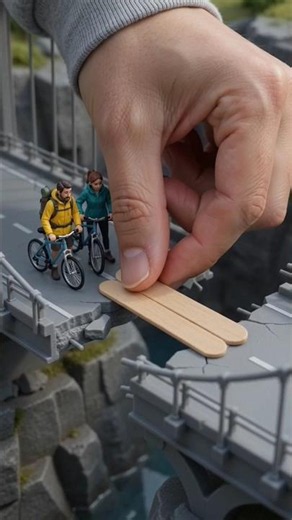 Mini giant halp big hand rescue bridge Mini toons