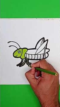 How to Draw a Grasshopper Step by Step 🦗 / Easy Grasshopper Drawing Tutorial for Kids