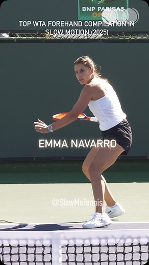 Slow-Mo Tennis on Instagram: "Top WTA Forehand Compilation in Slow Motion (2025)#EmmaNavarro 📹Full on YouTube! Link in bio."