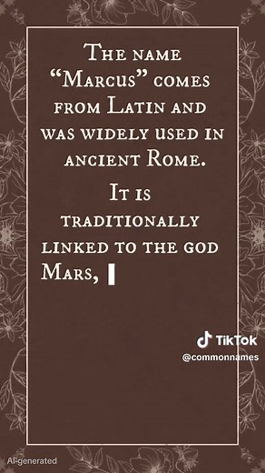 Capivating History Behind the Name Marcus