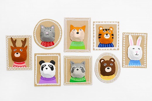 Egg Carton Animal Portraits - Easy Recycled Craft for Kids